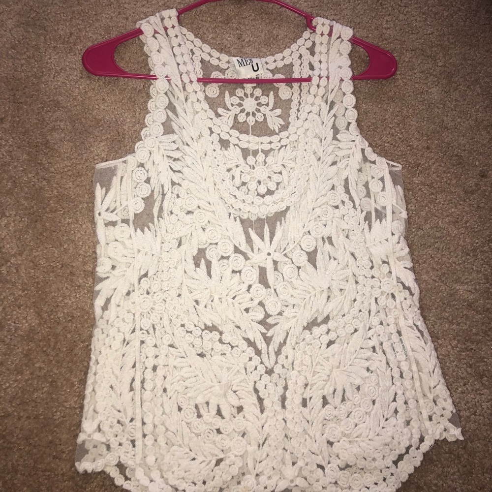 Off white lace tank top